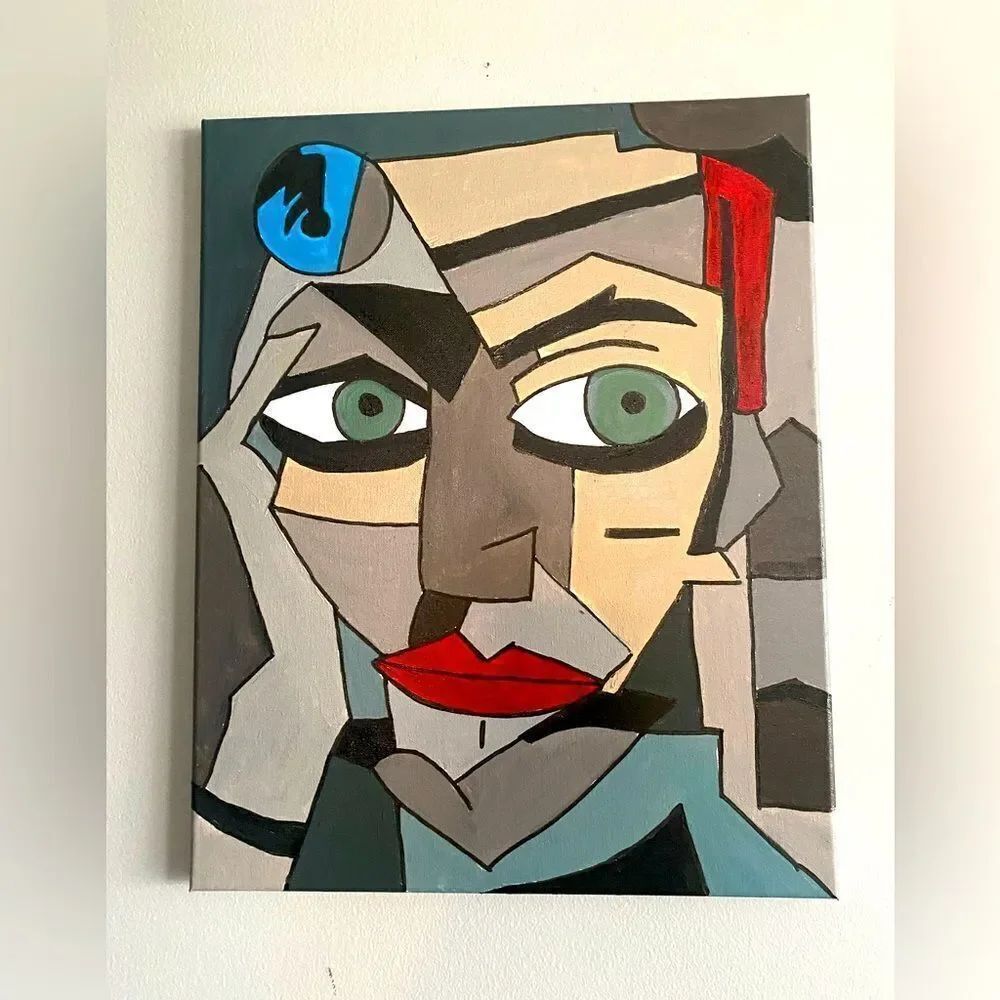 Original Cubism Abstract Art Painting 16x20